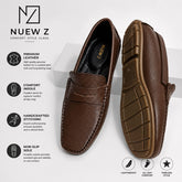 Nuew Z Premium Men Leather Loafers Brown