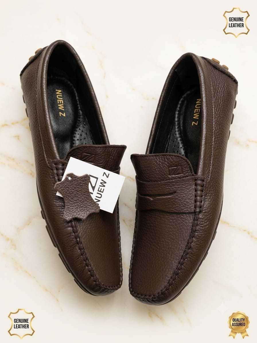 Nuew Z Premium Men Leather Loafers Brown