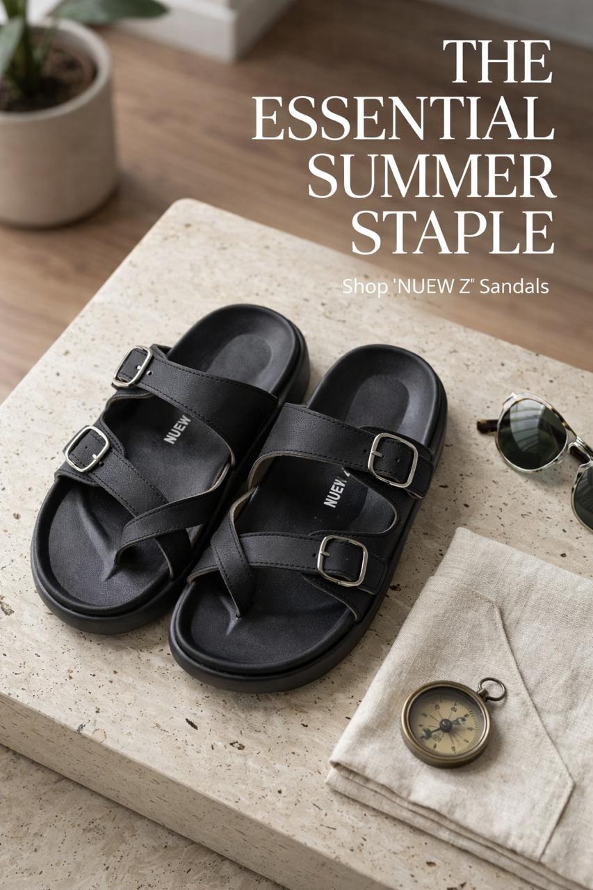 Premium EVA Dual Buckle Comfort Slides – Black