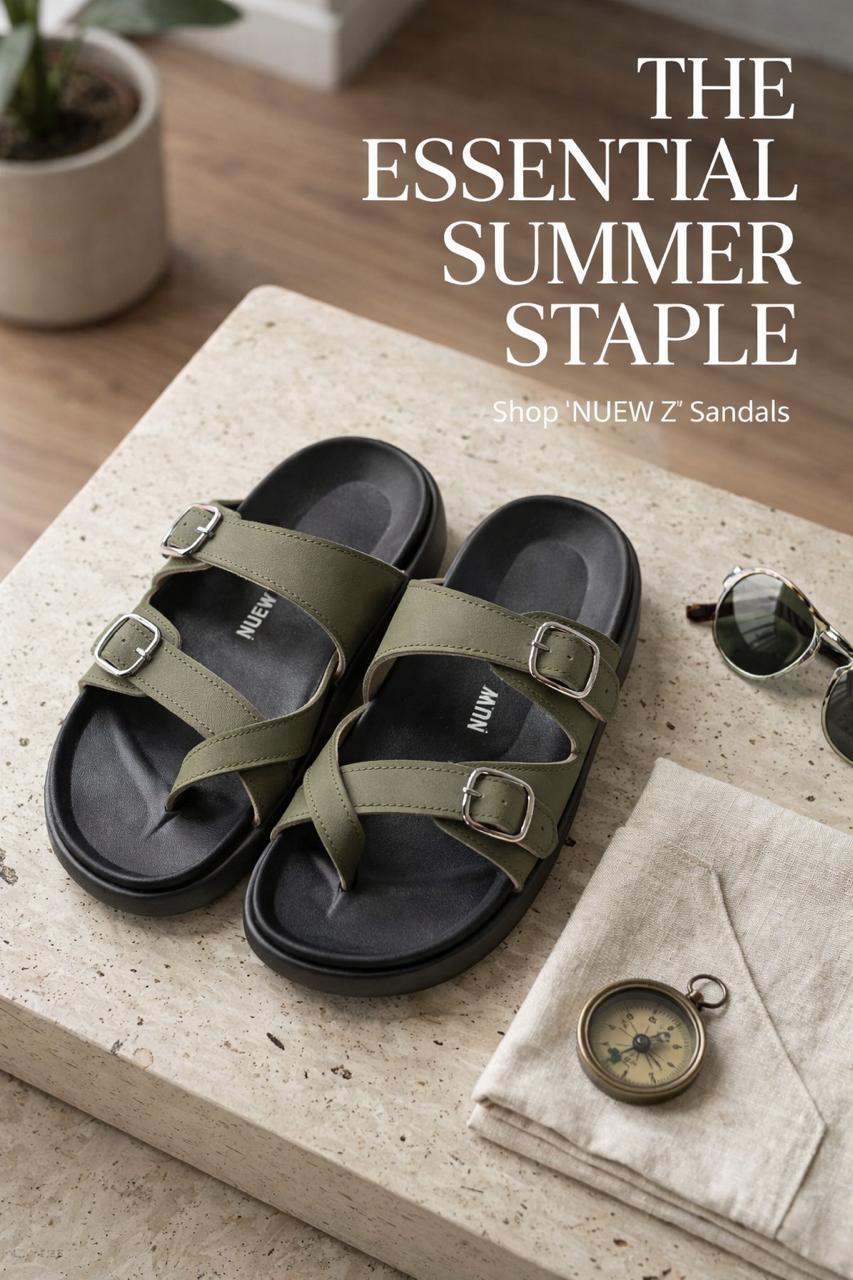 Premium EVA Dual Buckle Comfort Slides – Olive Green