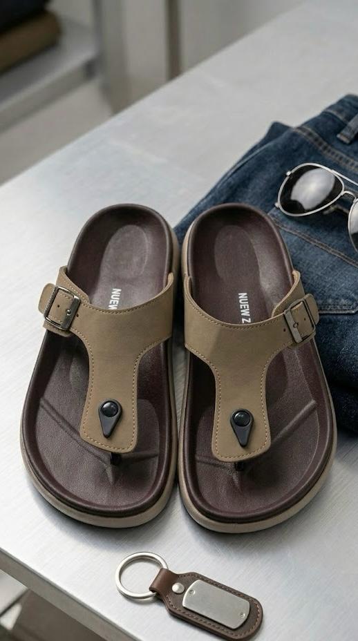 Premium Leather Thong Sandals – Signature Edition(Modern Tan)