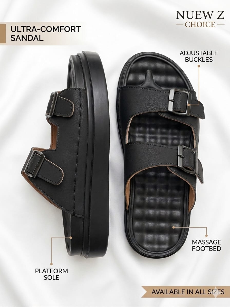 Nuew Z High Heel With Double Strap Sandals Black