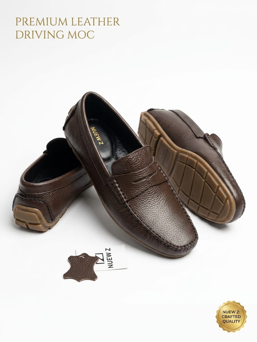Nuew Z Premium Men Leather Loafers Brown