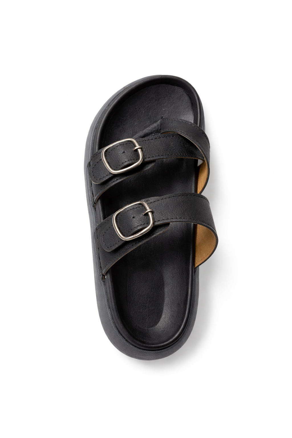Premium EVA Dual Buckle Comfort Slides – Black